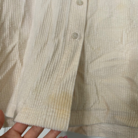 Vintage L.L. Bean Ivory Corduroy Shacket Women’s XL Petite - Picture 3 of 5